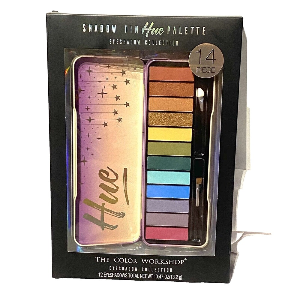 the color workshop eye shadow tin HUE palette collection 12 colors
